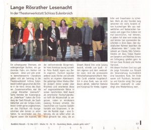 Lange Rösrather Lesenacht 2017
